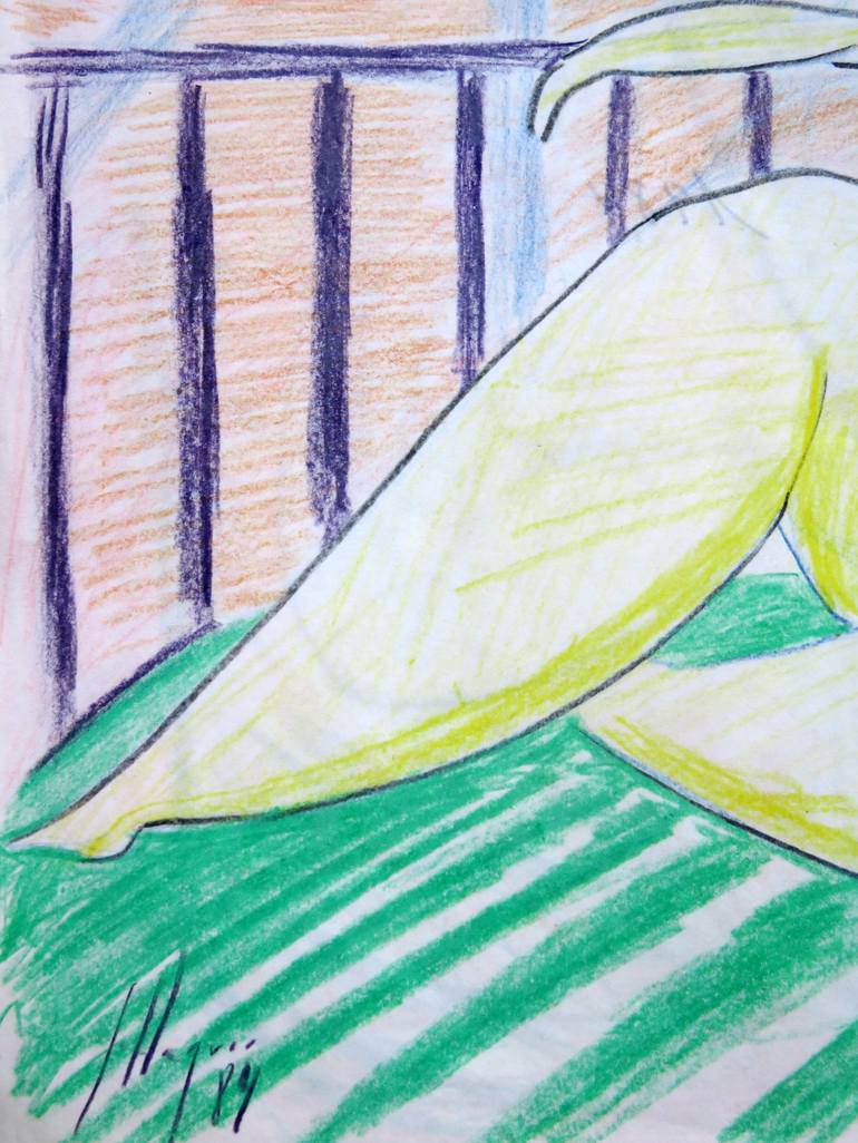 Original Expressionism Nude Drawing by Eustaquio Carrasco