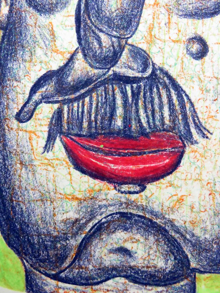 Original Expressionism People Drawing by Eustaquio Carrasco