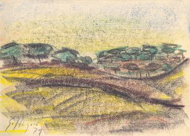 Original Expressionism Landscape Drawings by Eustaquio Carrasco