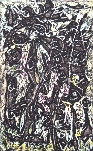Original Abstract Expressionism Abstract Printmaking by Eustaquio Carrasco
