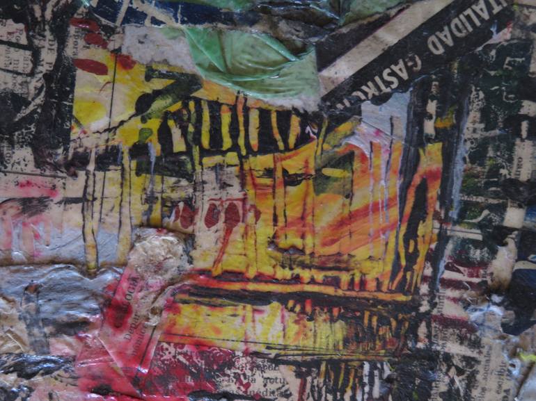 Original Abstract Expressionism Abstract Collage by Eustaquio Carrasco