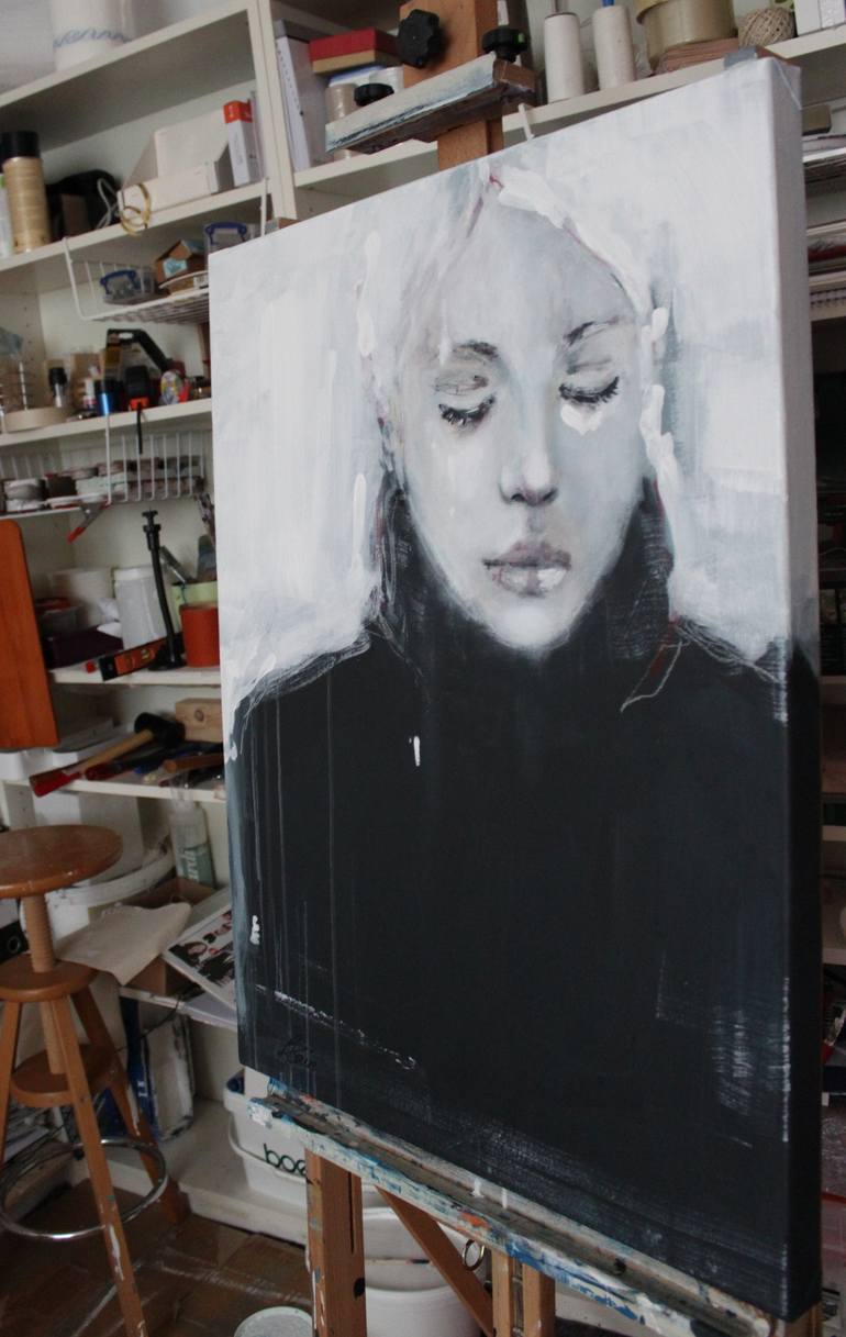 Original Portrait Painting by PETRA KAINDEL