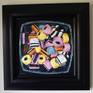 This painting was inspired by Allsorts Sweets, they always bring back my childhood memories. For me living n Poland in 70's/80's, it was a real treat and a very special occasion to have them. Oil on canvas 30x30cm, Framed size 45x45cm, Framed in a handmade wooden frame.