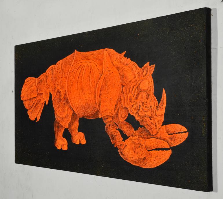 Original Abstract Animal Painting by Gian Luigi Delpin