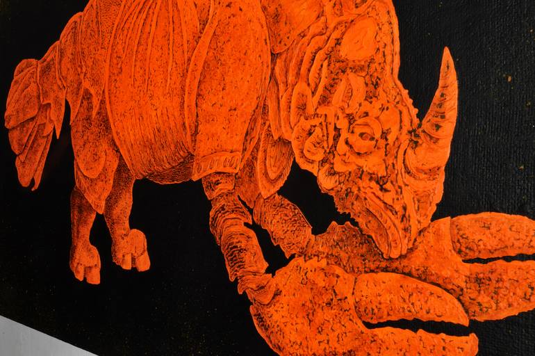 Original Abstract Animal Painting by Gian Luigi Delpin