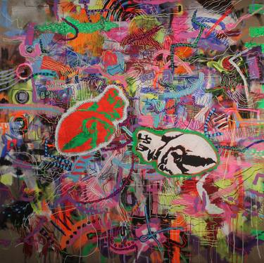 Original Abstract Graffiti Paintings by Gian Luigi Delpin