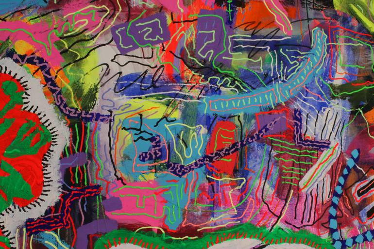 Original Abstract Graffiti Painting by Gian Luigi Delpin