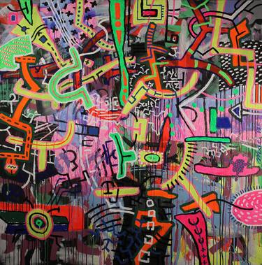 Print of Abstract Graffiti Paintings by Gian Luigi Delpin
