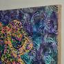 Shaded painting on the raw jute canvas side edge