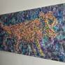 Shaded painting on the raw jute canvas side edge