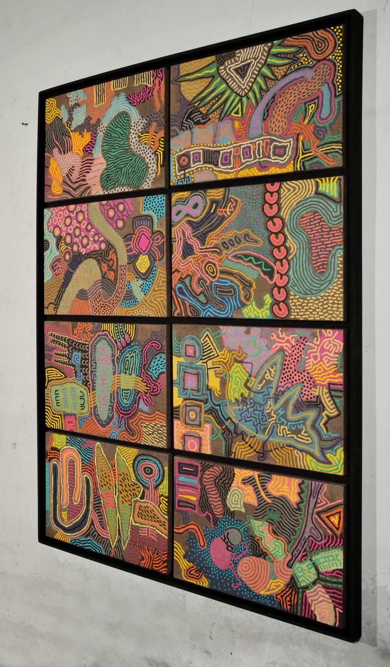Original Abstract Patterns Painting by Gian Luigi Delpin