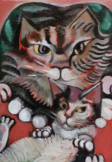 Print of Abstract Cats Paintings by Kouhei Hayashi