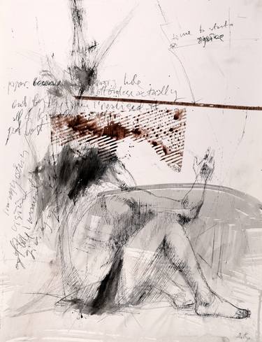 Original Abstract Expressionism Body Drawings by Andrei Rabodzeenko