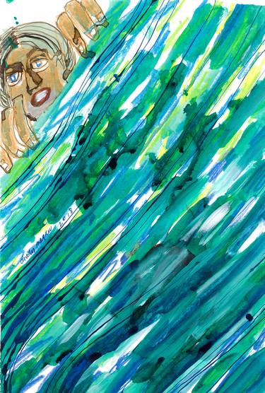 Original Expressionism People Drawing by Dorothy Megaw