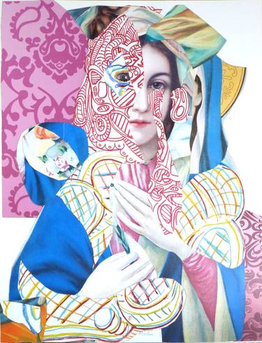 Original Figurative Women Collage by Pascal Marlin