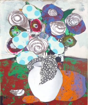 Print of Expressionism Floral Collage by Pascal Marlin