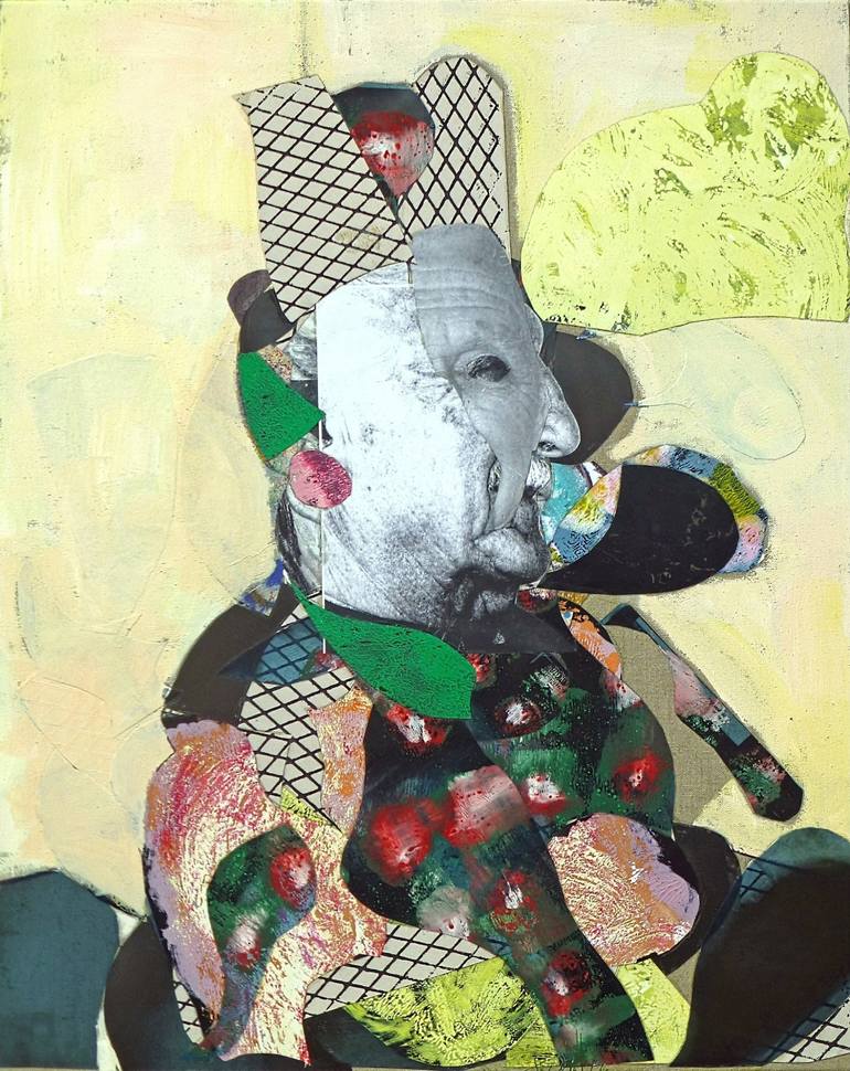 Original Dada Portrait Collage by Pascal Marlin