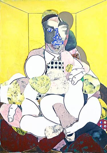 Original Expressionism Portrait Collage by Pascal Marlin