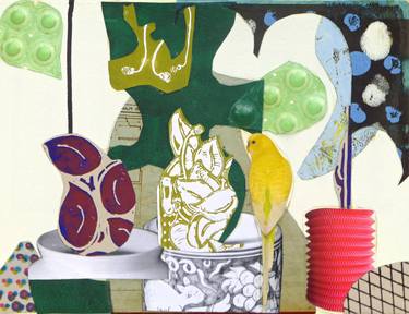 Original Expressionism Garden Collage by Pascal Marlin