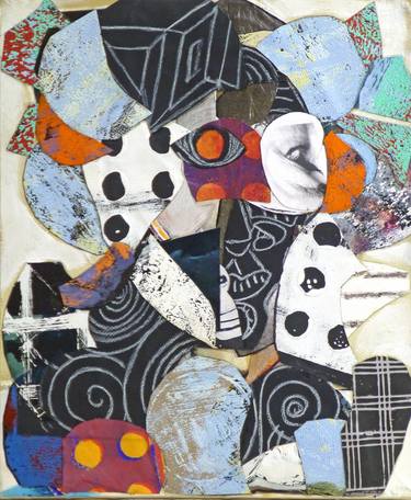 Original Expressionism Portrait Collage by Pascal Marlin