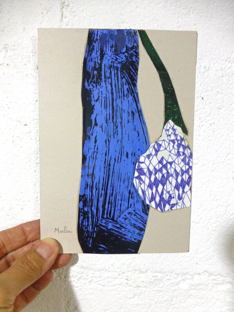 Original Art Deco Floral Collage by Pascal Marlin