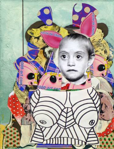 Original Figurative Children Collage by Pascal Marlin