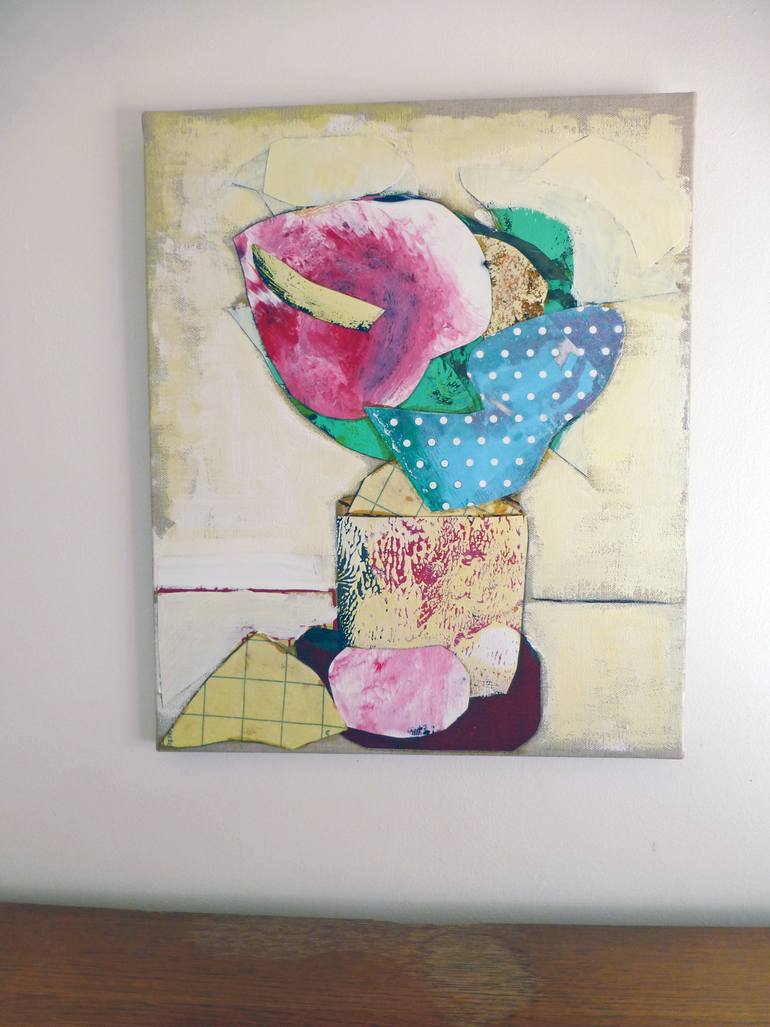 Original Art Deco Floral Painting by Pascal Marlin