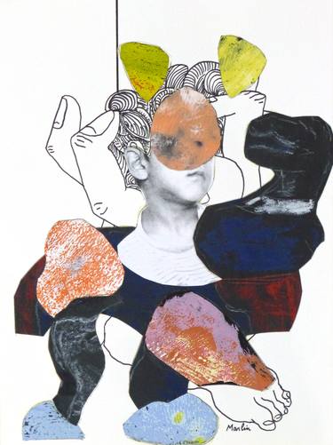 Original Figurative Portrait Collage by Pascal Marlin