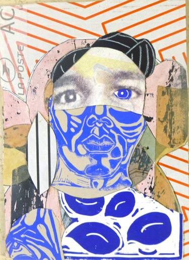Original Dada Portrait Collage by Pascal Marlin