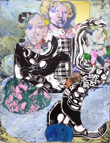 Original Figurative Women Collage by Pascal Marlin