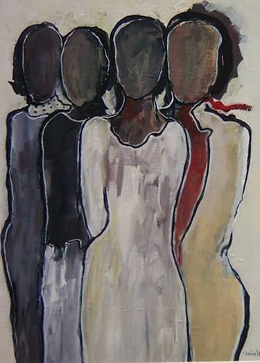 Original Abstract Expressionism Women Paintings by Moin Shah