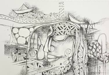 Original Abstract Expressionism Classical Mythology Drawings by Arup Ghosh