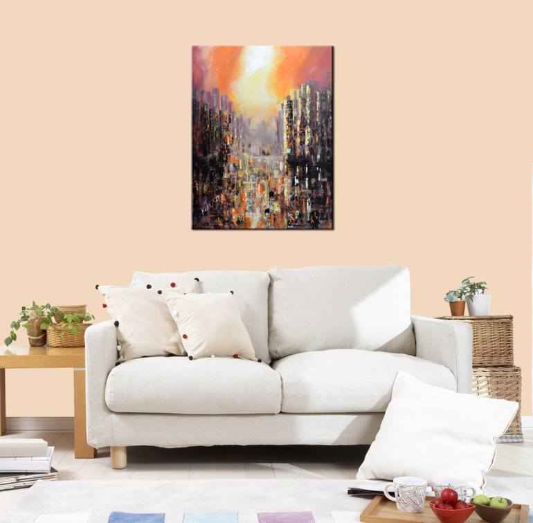 Original abstract new York Abstract Painting by Niki Katiki