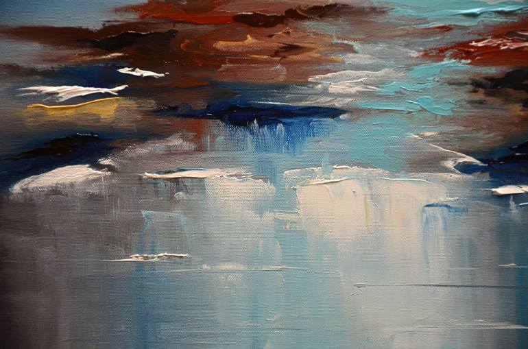 Original Abstract Seascape Painting by Niki Katiki