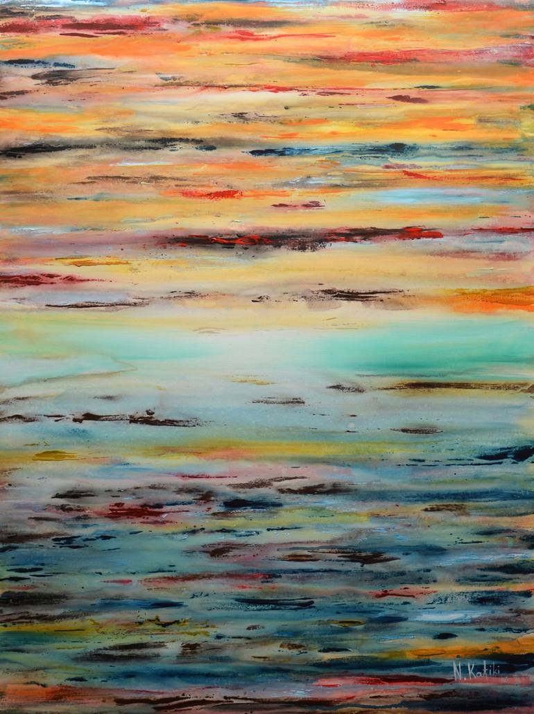 Sunset on my mind Painting by Niki Katiki | Saatchi Art