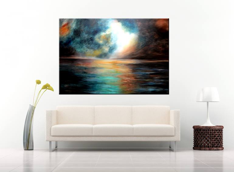 Original Abstract Seascape Painting by Niki Katiki