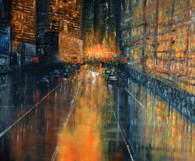 Original Abstract Cities Painting by Niki Katiki