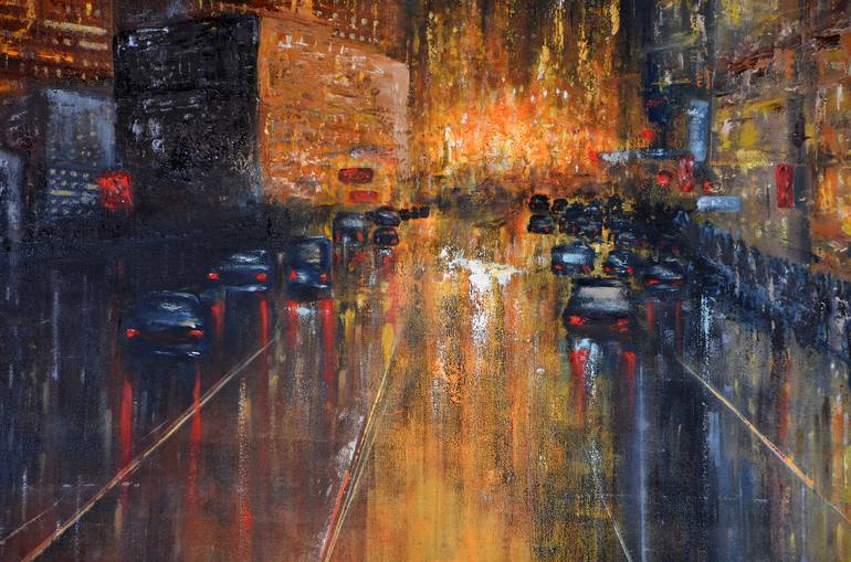 Original Abstract Cities Painting by Niki Katiki