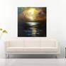 "Yellow Moon" is an abstract seascape painting.

The size of artwork is:
100 X 100 X 3 cm

The painting is made on high quality canvas, with the finest oil materials and it is varnished for protection against UV light and dust.

All paintings are signed by the artist and a Certificate of Authenticity is also included in the shipment.

The displayed image size of the artworks can vary from the actual size. So it's best to refer to the dimensions provided for each painting.