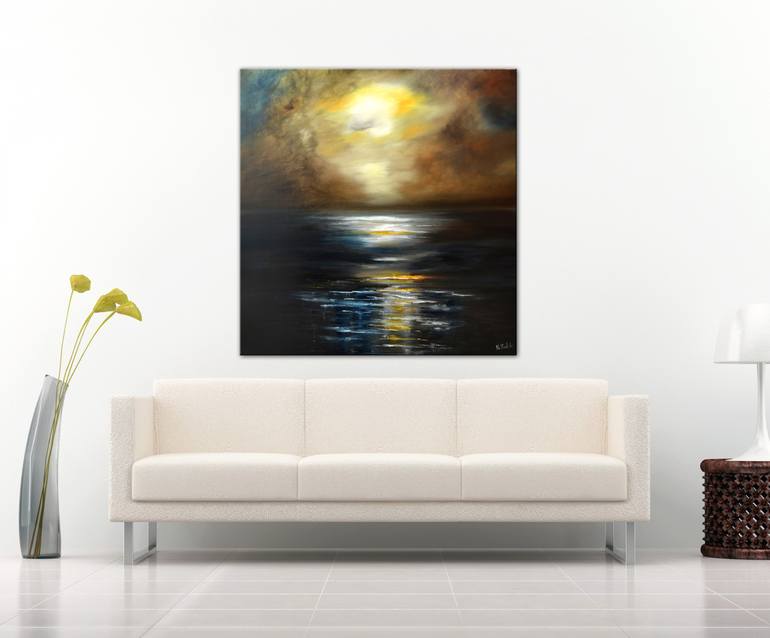 Yellow Moon Painting by Niki Katiki | Saatchi Art