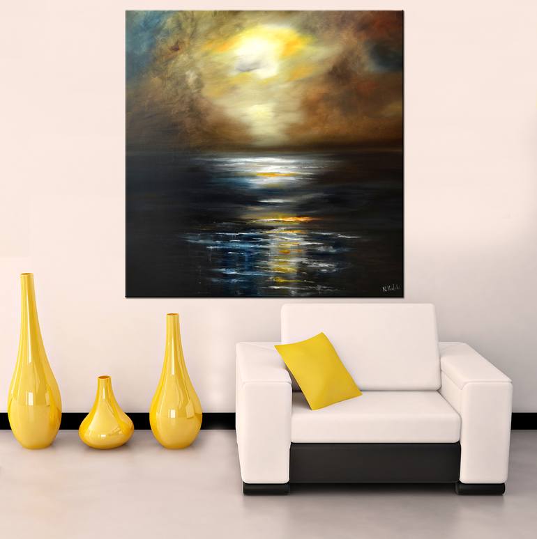 Original Abstract Seascape Painting by Niki Katiki