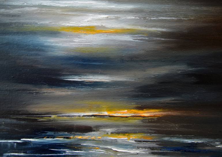 Original Abstract Seascape Painting by Niki Katiki