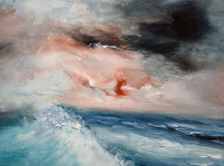 Original Abstract Seascape Painting by Niki Katiki