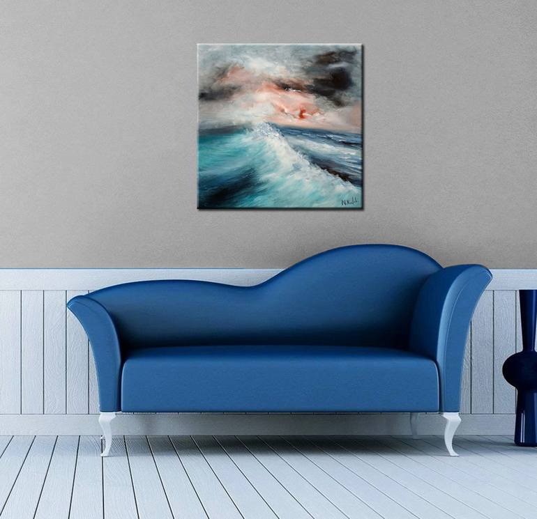 Original Abstract Seascape Painting by Niki Katiki