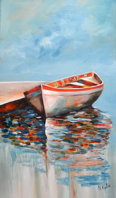 Print of Boat Paintings by Niki Katiki