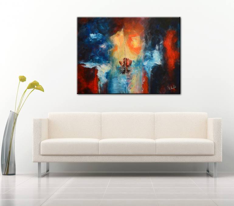 Original Abstract Expressionism Seascape Painting by Niki Katiki