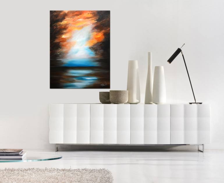 Original Abstract Expressionism Seascape Painting by Niki Katiki