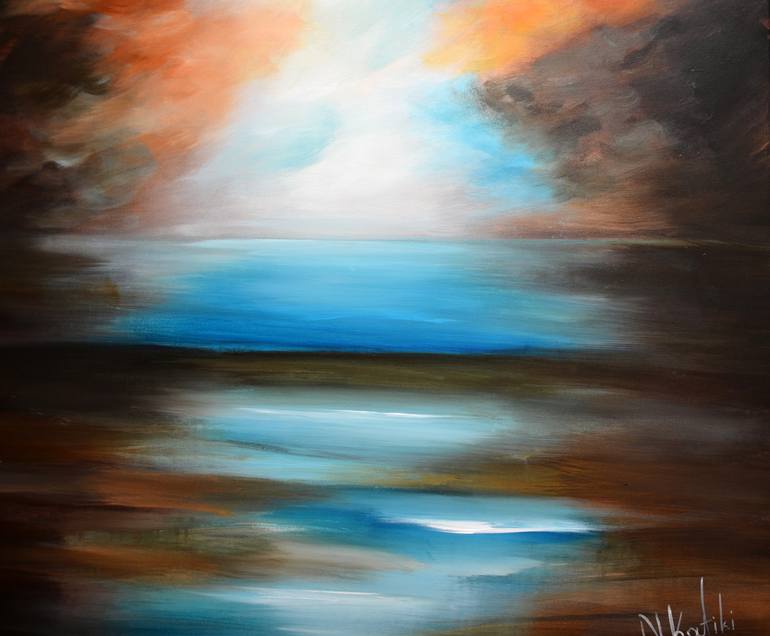 Original Abstract Expressionism Seascape Painting by Niki Katiki