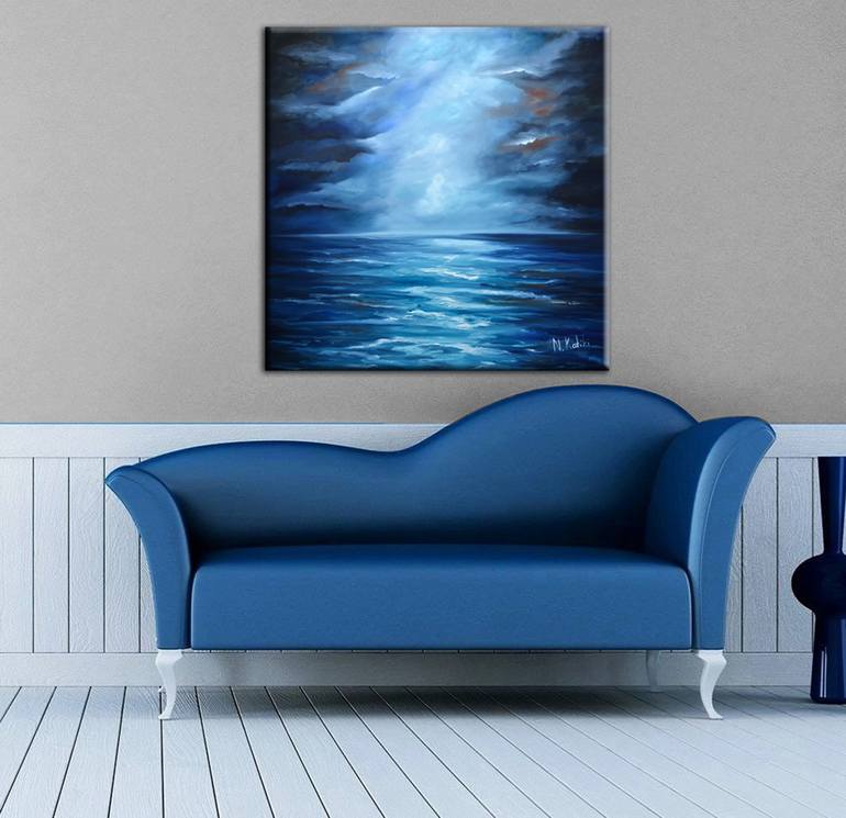 Original Abstract Expressionism Seascape Painting by Niki Katiki