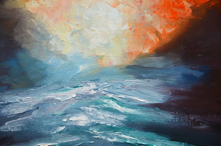 Original Abstract Seascape Painting by Niki Katiki